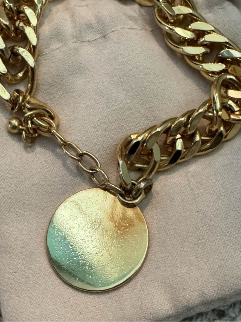 Uncommon James Gold Coin Charm Pendant Chunky Chain Bracelet - Picture 4 of 4
